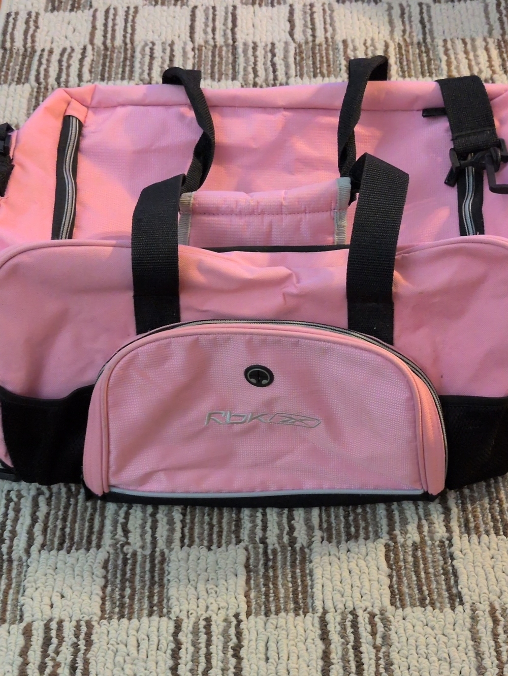 Reebok Pink Travel Duffel with Black Accents